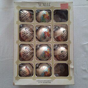 Ten Vintage Noelle Glass Christmas Tree Ornaments Polly Pals Drummer Boy w/ Box